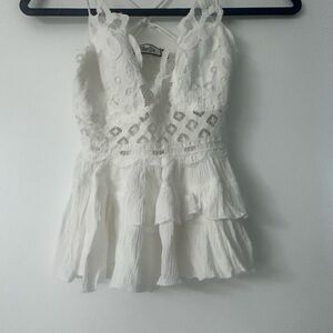 White Lace Strappy Top